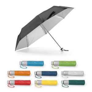 Guarda-chuva em poliéster 190T dobrável em 3 secções e de abertura manual. Disponível em várias cores, com interior em cinza. Guarda-chuva prático e leve. Fornecido em bolsa. ø960 x 240 mm | Bolsa: ø40 x 225 mm
