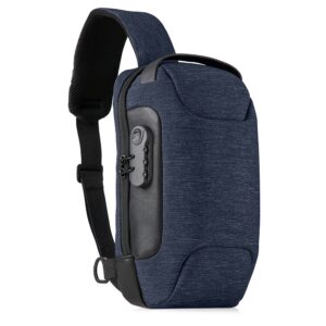 Mochila de ombro com entrada USB e Micro USB lateral. A mochila possui, um compartimento principal com segredo (TSA).