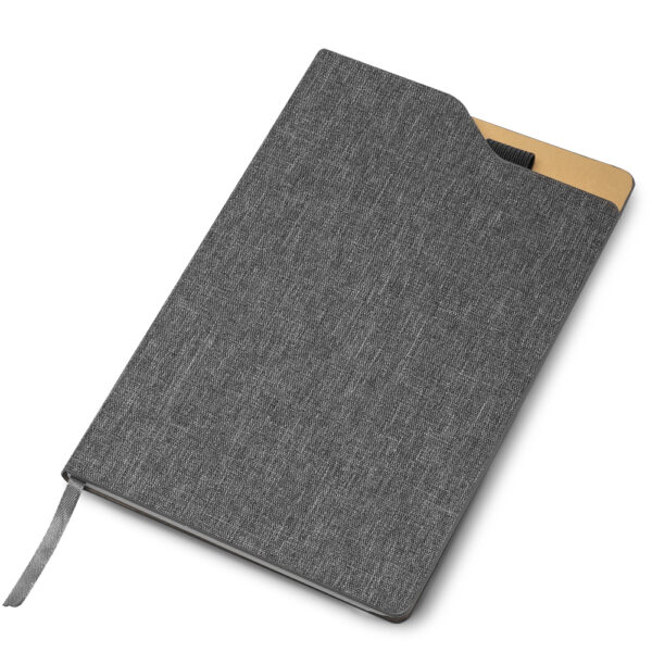 Moleskine | Caderno de anotações com suporte para caneta, capa dura em material reciclável, miolo com 80 folhas pautadas na cor bege. NÃO ACOMPANHA CANETA