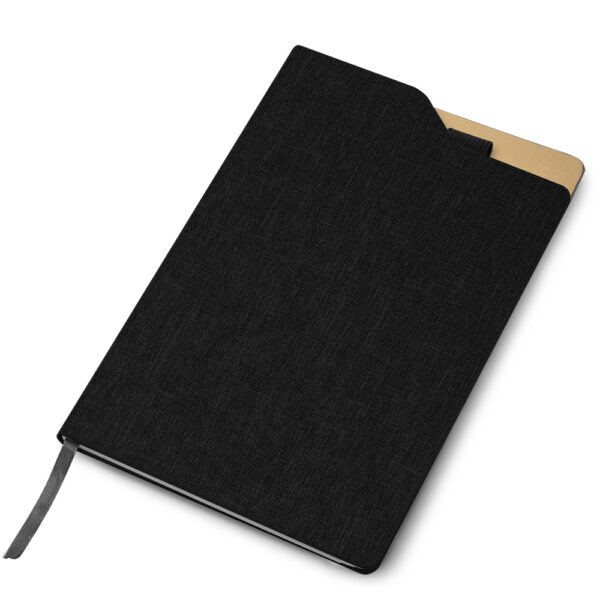 Moleskine | Caderno de anotações com suporte para caneta, capa dura em material reciclável, miolo com 80 folhas pautadas na cor bege. NÃO ACOMPANHA CANETA